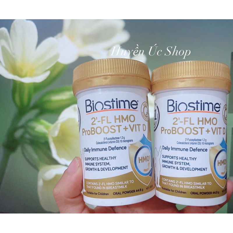 Tinh chất Hmo Biostime 2’FL Hmo Proboost VitD, cải thiện biếng ăn, táo bón, tăng cường hệ miễn dịch 44,8g