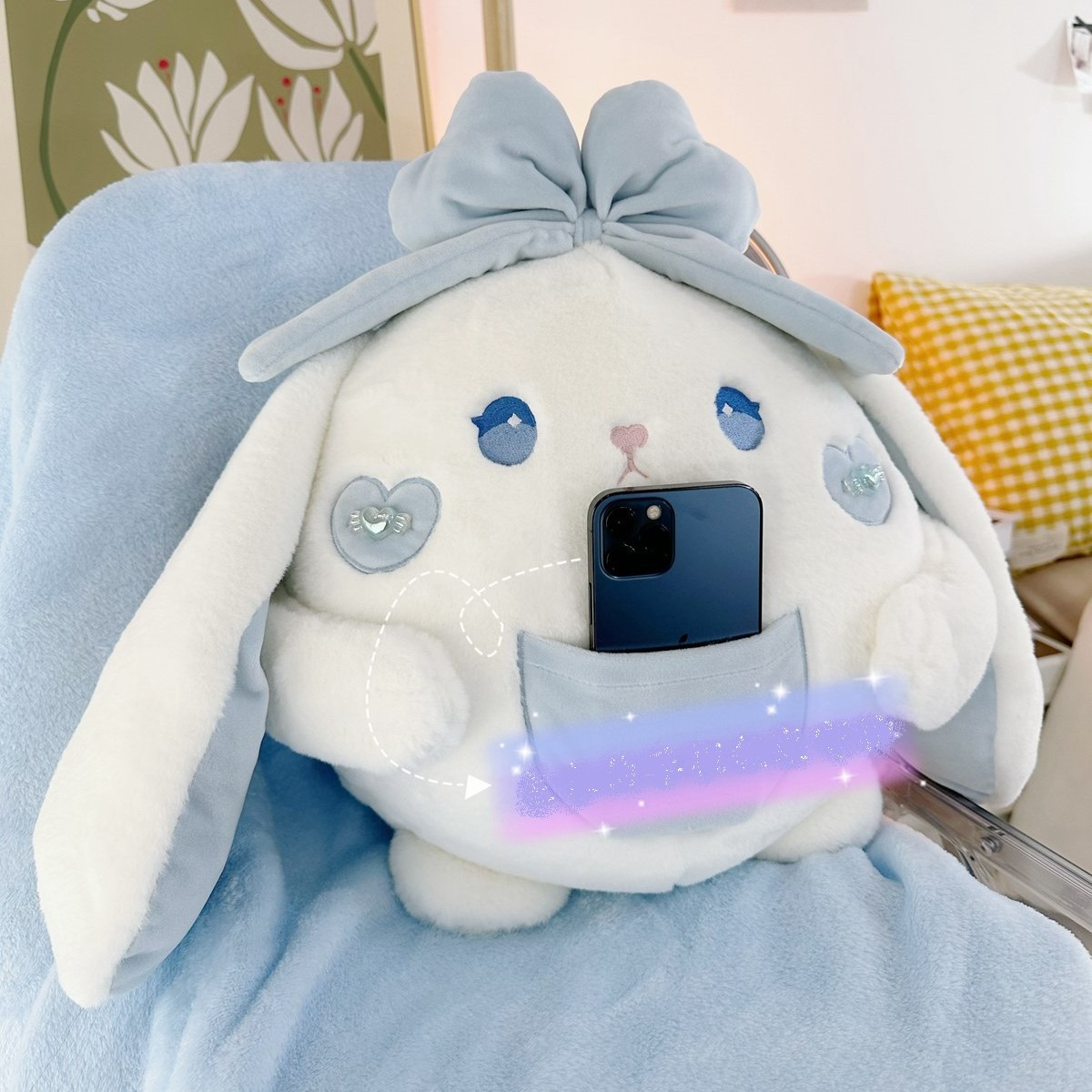 Order | Thú bông hình thỏ loli đáng yêu, bộ chăn gối văn phòng, gấu bông đút tay tiện lợi ấm áp