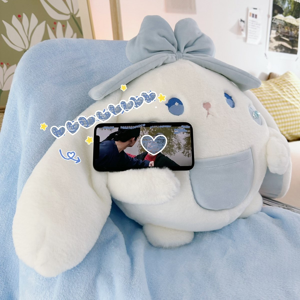 Order | Thú bông hình thỏ loli đáng yêu, bộ chăn gối văn phòng, gấu bông đút tay tiện lợi ấm áp