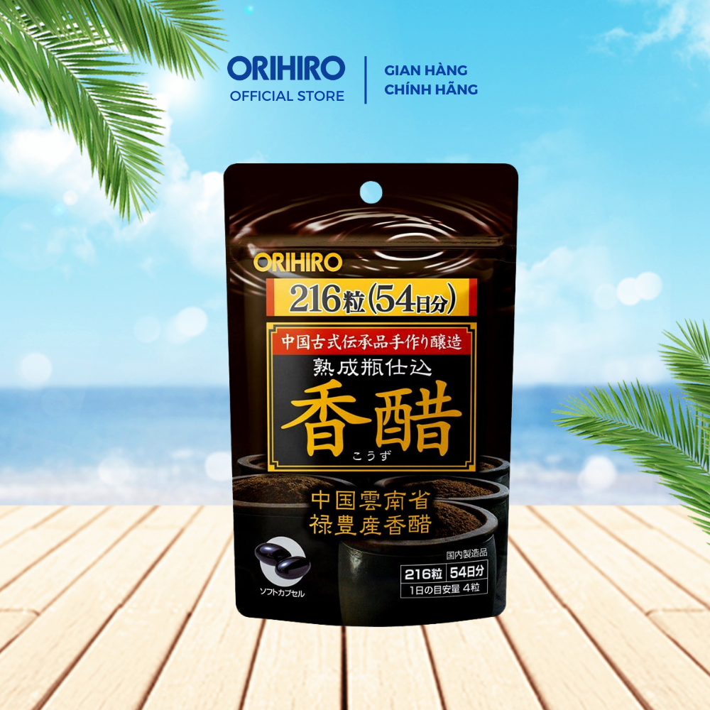 Viên uống giảm cân Orihiro viên giấm đen giúp giảm cân, duy trì sức khỏe, ổn định huyết áp 216 viên
