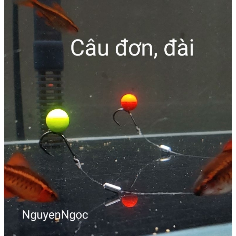 Túi 50 Hạt Bolie 8.5mm, 7.5mm, Kèm Dây Buộc Độ Lăng Xê, Hạt Xốp Câu Cá, Sốp Câu Cá, Boli.