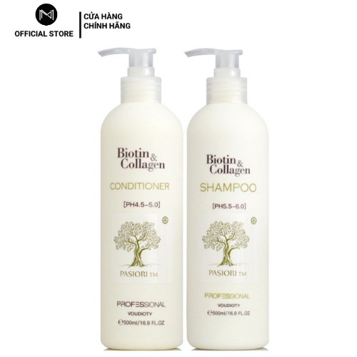 Dầu Cặp Gội Xả Biotin Collagen Ngăn Rụng Tóc Gàu nhiều Giúp Mọc Tóc Phục Hồi tóc Khô Xơ 500ml - 1000ml