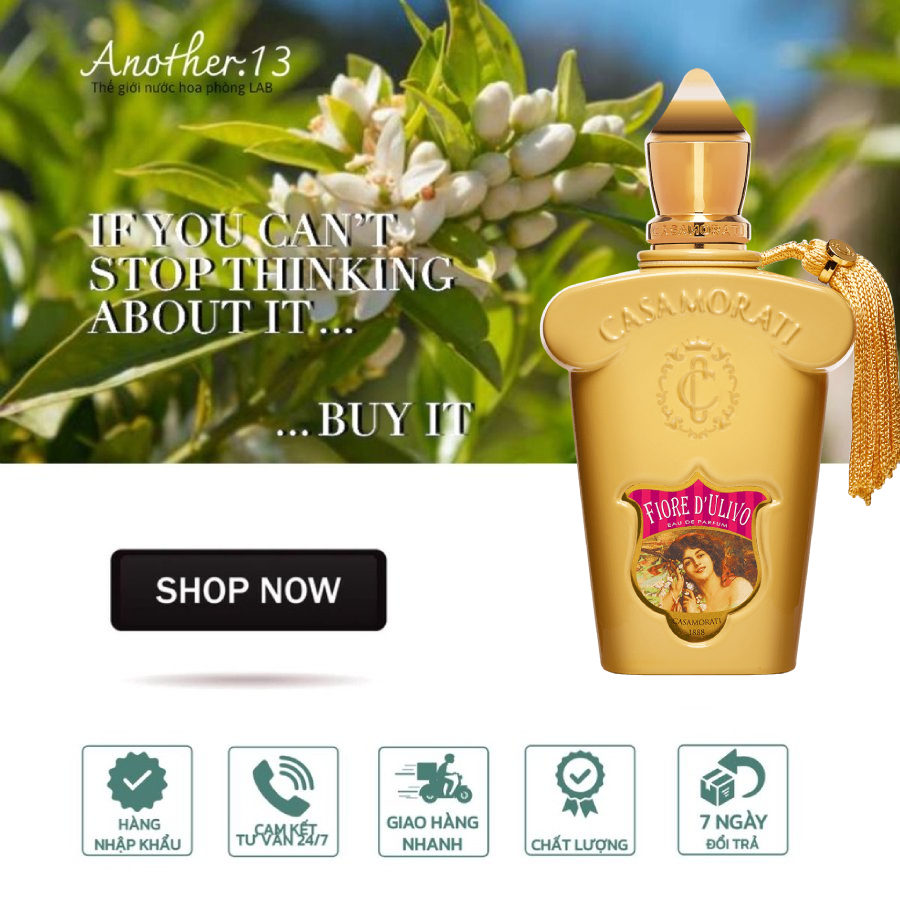 Nước hoa Xerjoff Fiore D’Ulivo chiết, hương thơm Tươi mới, Quyến rũ, Sang trọng / EDP