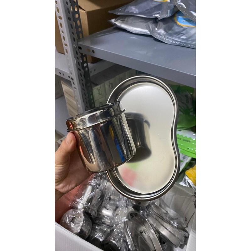 Khay Hạt Đậu Và Hũ Inox Phun Xăm - SPA - TMV