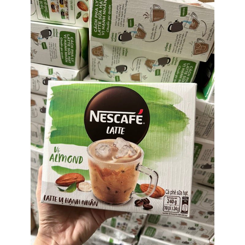 Nescafe Latte Vị Hạnh Nhân Hộp 10 Gói