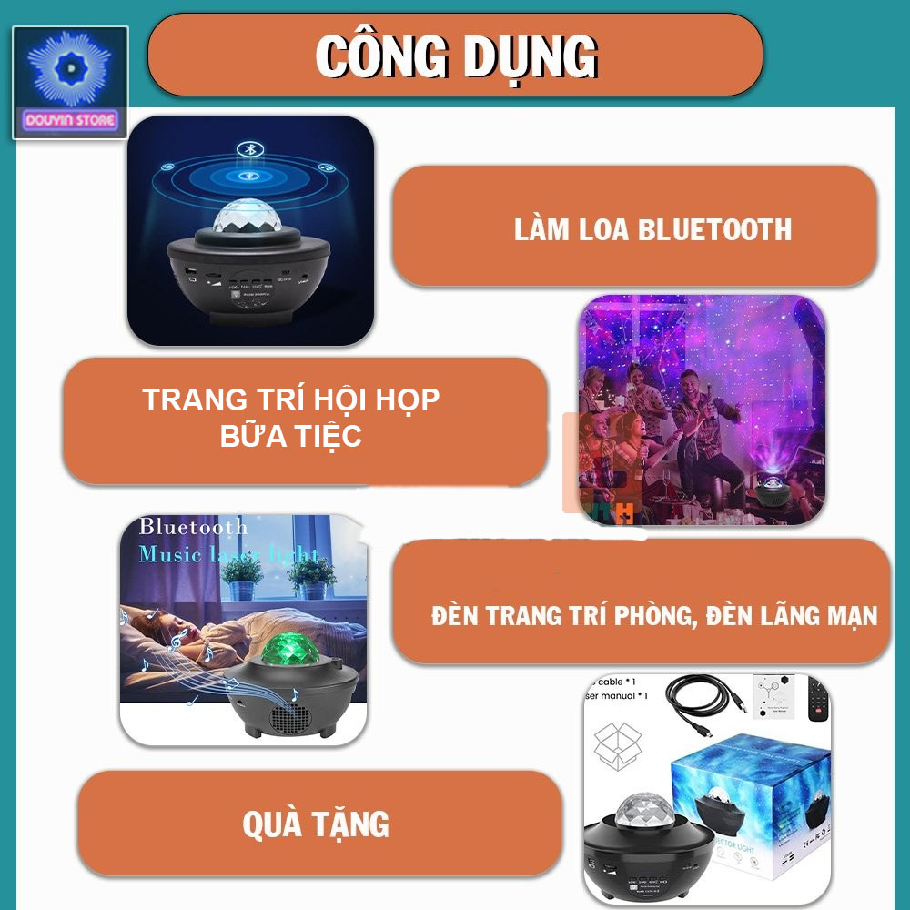 Đèn led galaxy ngàn sao kiêm loa bluetooth đèn sân khấu tạo hiệu ứng ánh sao Hot Tiktok | BigBuy360 - bigbuy360.vn