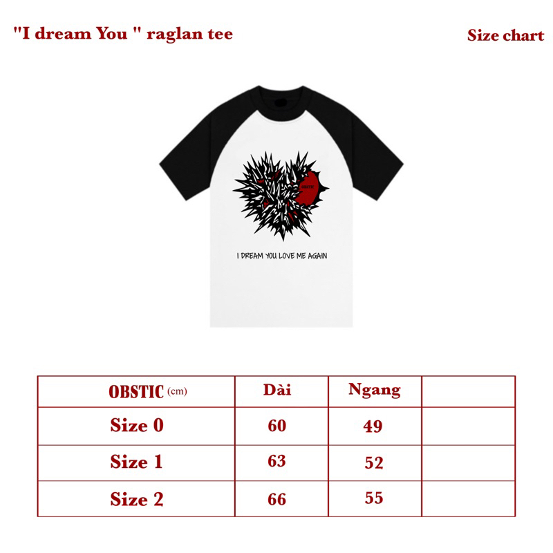 Áo thun "I DREAM YOU" raglan tee