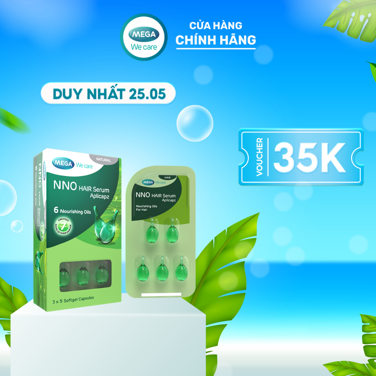 -Serum Dưỡng Tóc NNO HAIR SERUM APLICAPZ Ngăn Ngừa 7 Dấu Hiệu Tóc Hư Tổn-15 viên