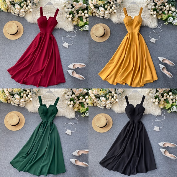 HÀNG NHẬP - ĐẦM XÒE MAXI 2 DÂY CÚP NGỰC LƯNG ĐAN DÂY SIÊU XINH - D134284