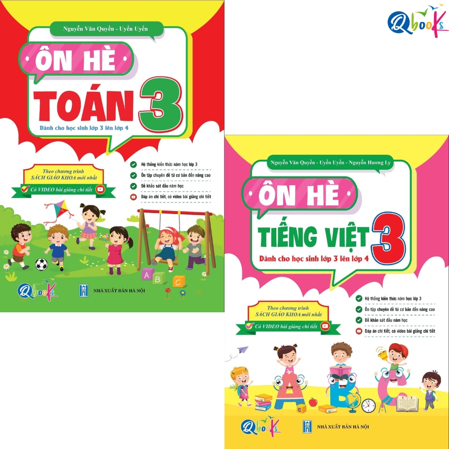 Sách - Combo Ôn Hè Toán và Tiếng Việt 3 - Dành cho học sinh lớp 3 lên 4 (2 cuốn)