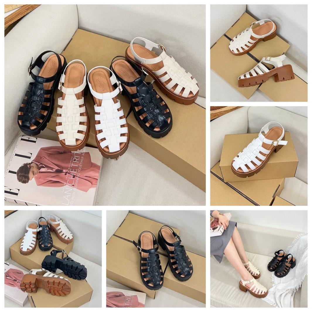 Xăng-Đan Rọ Đế Bánh Mì Có Quai Hậu Dáng Cao 6cm Da Mềm Đi Êm Chân Mã Nem Tigish 010523 | Bảo Hành 6 Tháng