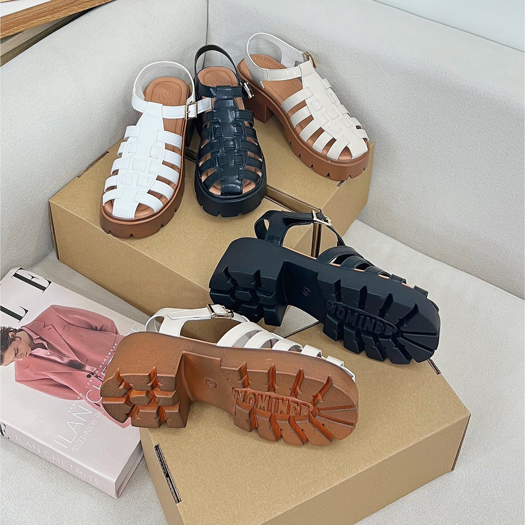 Xăng-Đan Rọ Đế Bánh Mì Có Quai Hậu Dáng Cao 6cm Da Mềm Đi Êm Chân Mã Nem Tigish 010523 | Bảo Hành 6 Tháng