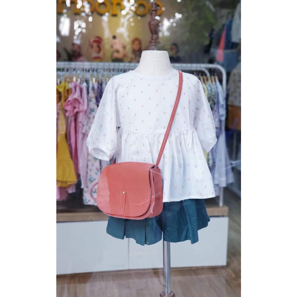 Áo váy Renoma baby doll trắng kim tuyến hàng xuất dư xịn Hàn