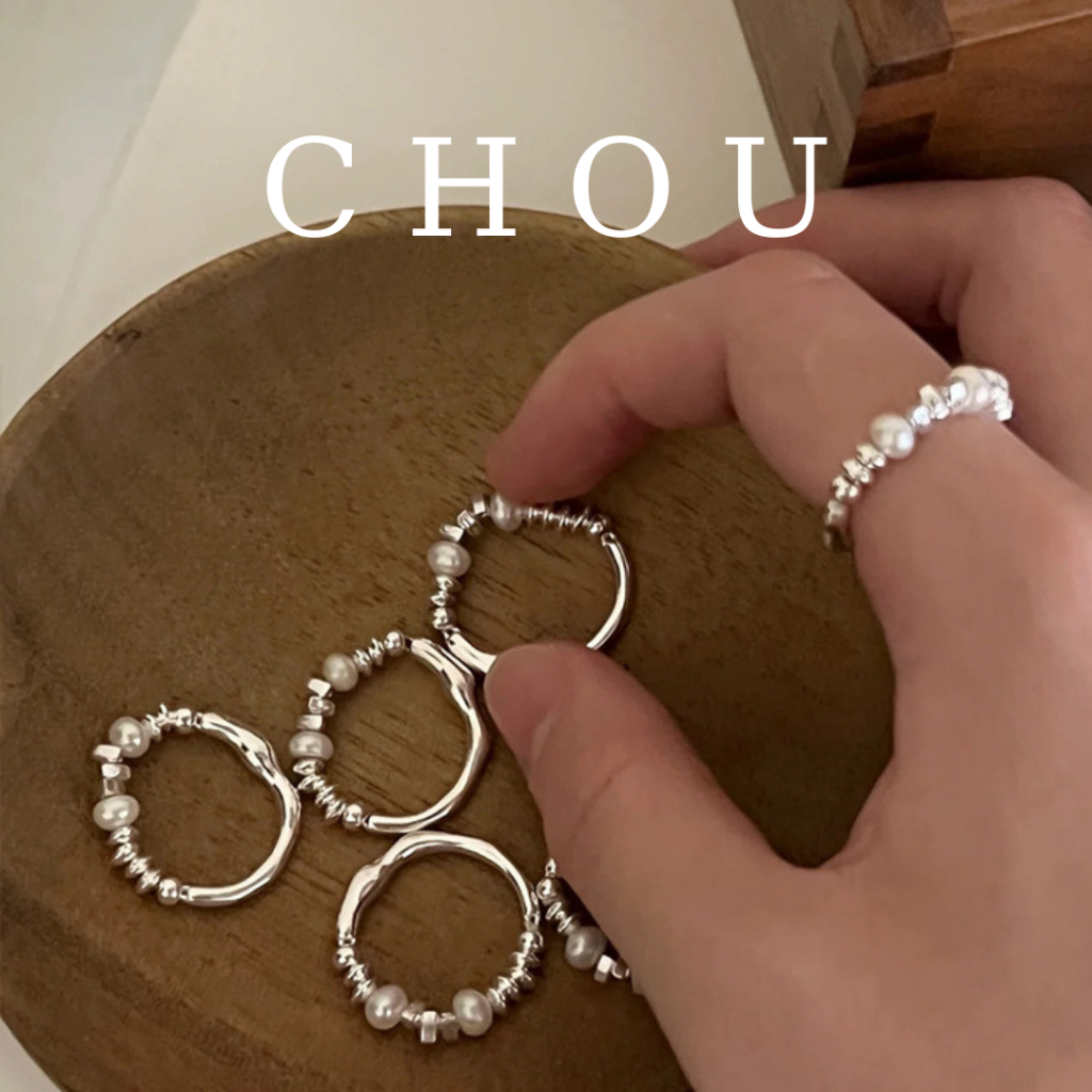 Nhẫn Màu Bạc Hạt Ngọc | CHOU ACCESSORIES |