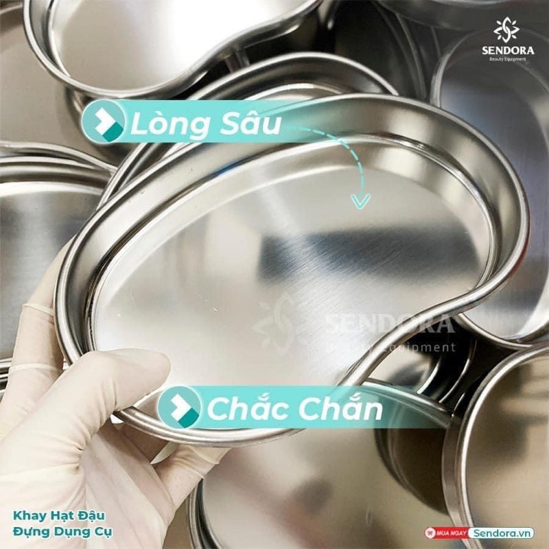 Khay Hạt Đậu Và Hũ Inox Phun Xăm - SPA - TMV