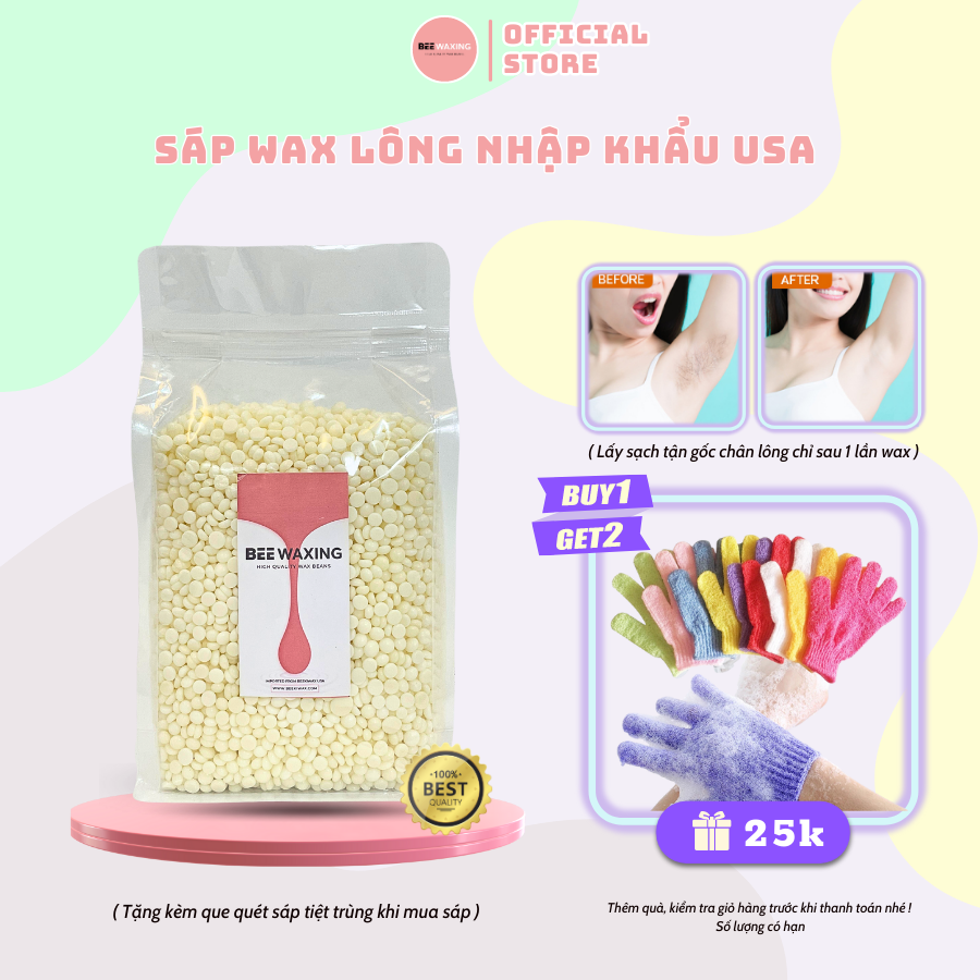 Sáp Wax Lông Nóng Cao Cấp Beewaxing Siêu Bám Lông - Wax lông tiện lợi tại nhà [Tặng Kèm Que Wax Tiệt Trùng]
