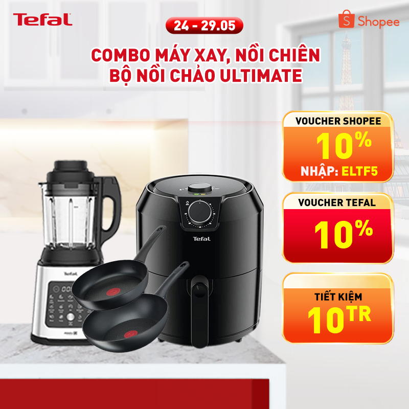 Combo 1: Máy xay BL83SD66, 1.75L + Nồi chiên không dầu EY201815, 4.2L + Bộ chảo Ultimate 24-28