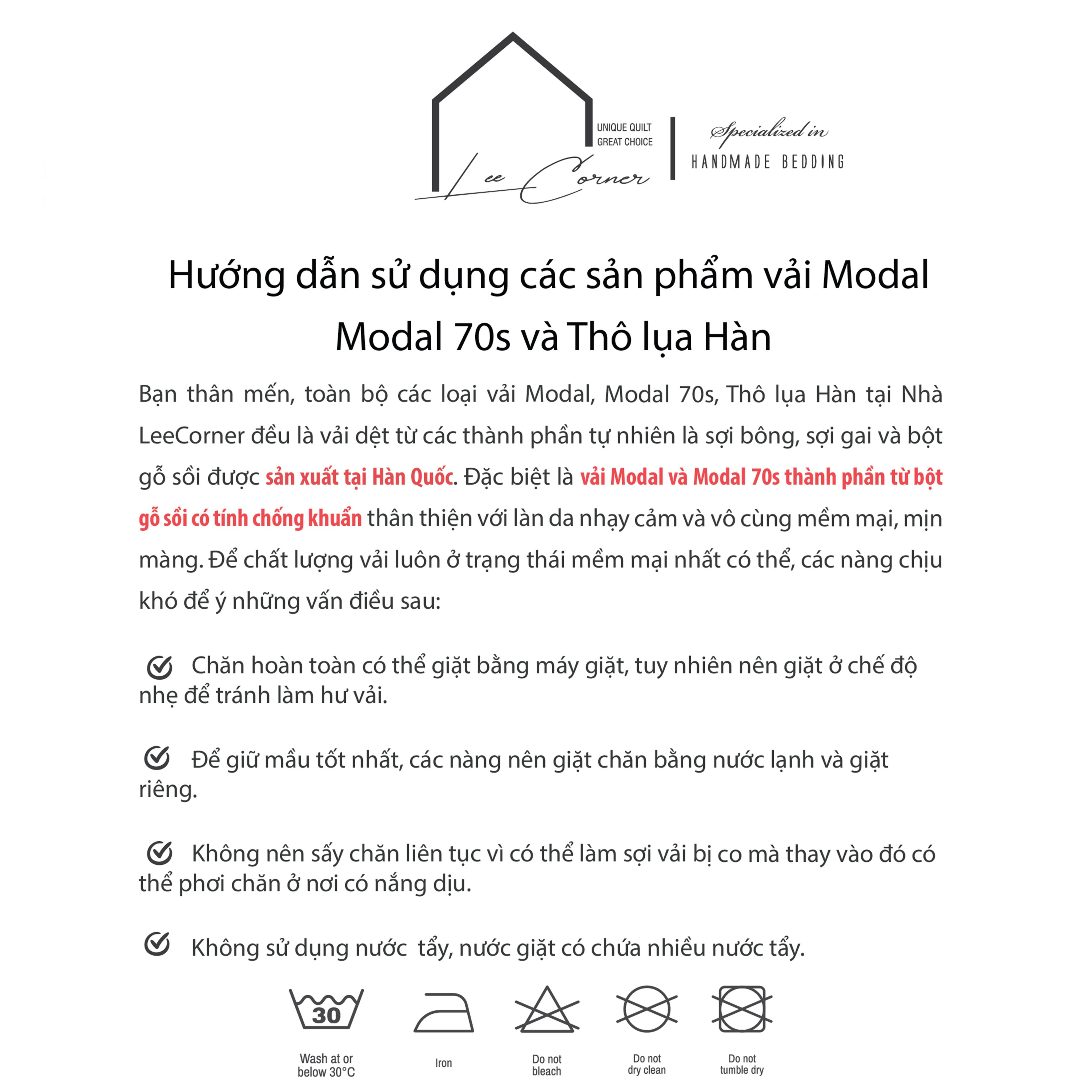 Ga giường 1m8 Cotton cao cấp LEE CORNER, vải Thô lụa Hàn, drap giường size 1,8x2m