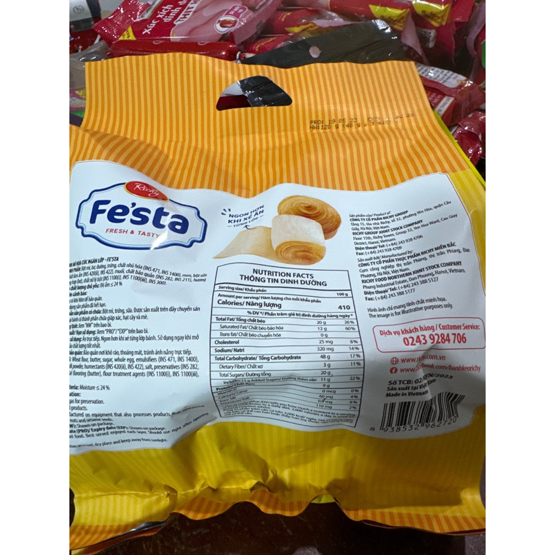 Bánh mì hoa cúc ngàn lớp Festa Richy date mới