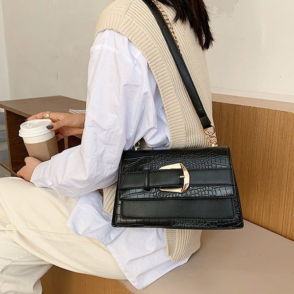 TÚI XÁCH NỮ MÁC THEN CÀI VÂN RẮN PHONG CÁCH ĐƠN GIẢN 639 - SUPERBAG668