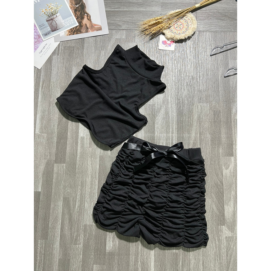 Set đồ nữ sang chảnh áo 3 lỗ kèm chân váy G87