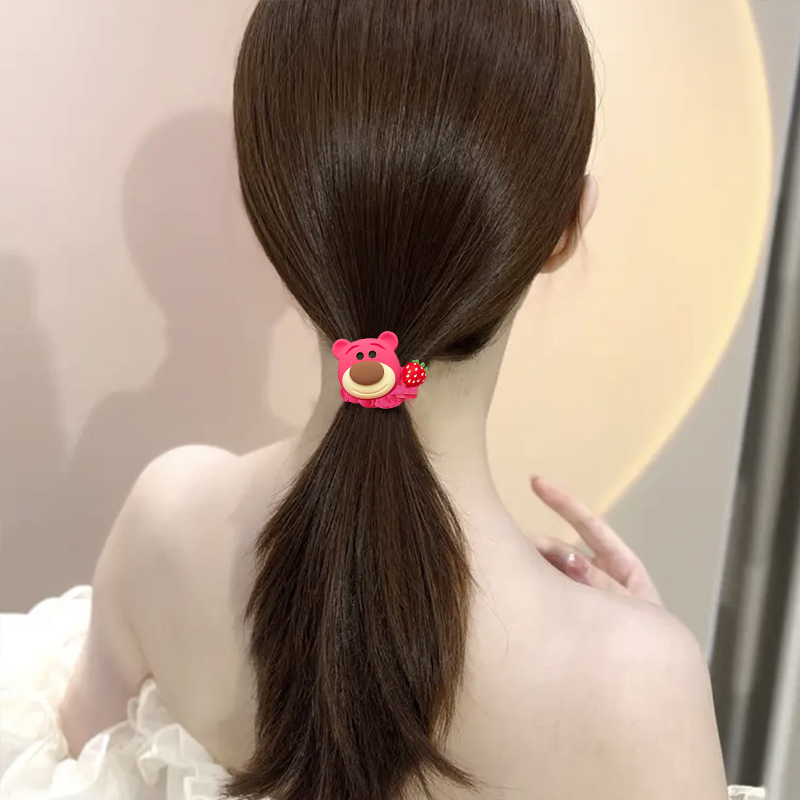 miumiuaDây cột tóc chất liệu cao su co giãn hình gấu dâu hoạt hình xinh xắn phong cách Hàn Quốc dành cho nữ