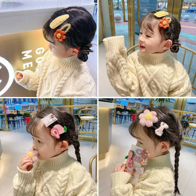 miumiuaBộ Kẹp Tóc Đính Nơ Họa Tiết Hoạt Hình Phong Cách Hàn Quốc Cho Bé Gái
