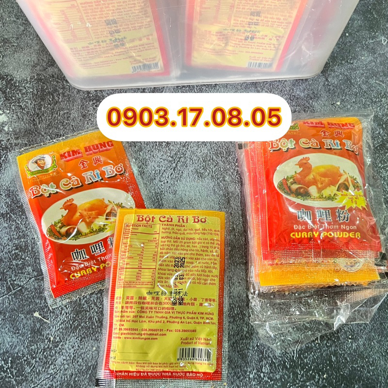 (CHAY/MẶN)Cà ri bơ Kim Hưng (25gr/Lốc 10)