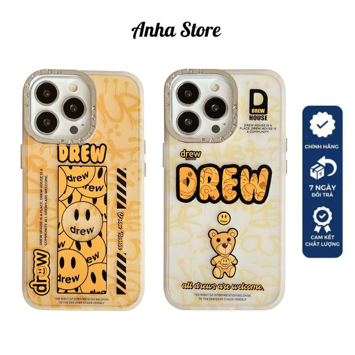 Ốp Điện Thoại Nhựa Cứng In DREW Thời Trang Cho iPhone14 13 12 Mini 11 PRO MAX 6 / 6s 7 / 8plus SE2 X / XS XR XSMAX #Hg57