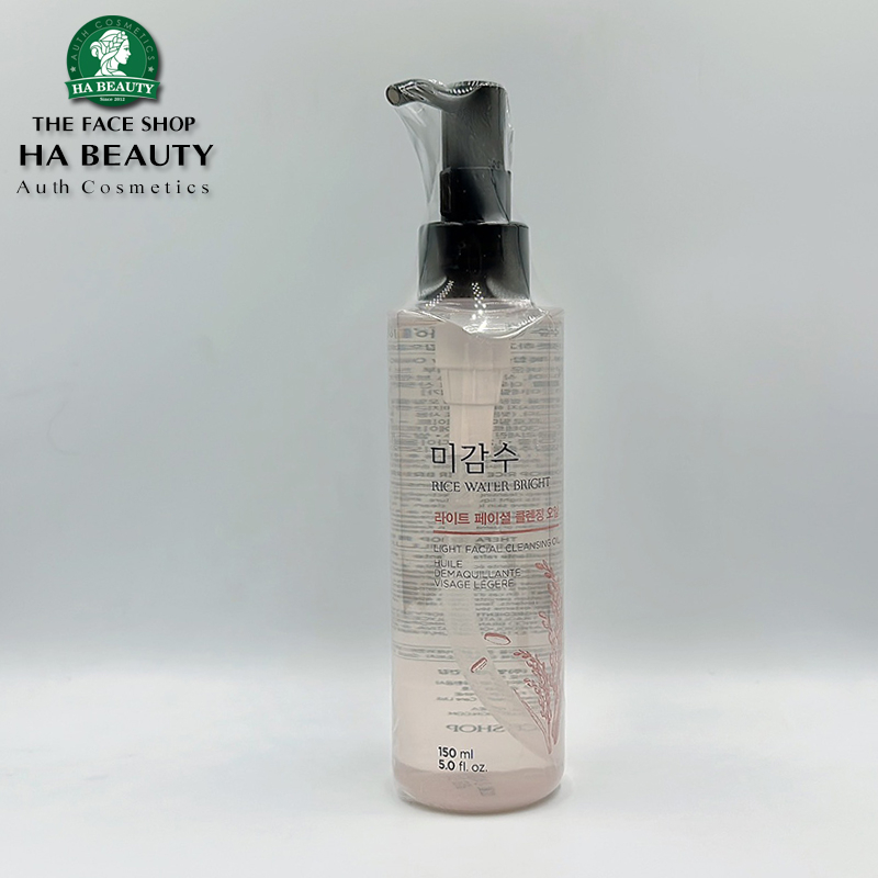 Dầu tẩy trang dưỡng ẩm sạch sâu dịu nhẹ cho da khô dầu The Face Shop Rice Water Bright Light Facial Cleansing Oil 150ml