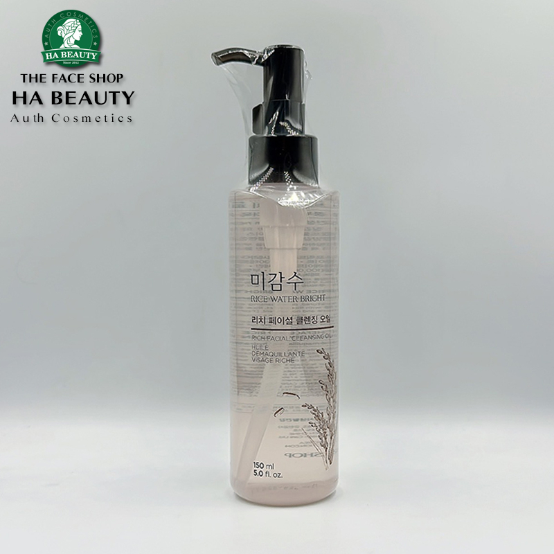 Dầu tẩy trang dưỡng ẩm sạch sâu dịu nhẹ cho da khô dầu The Face Shop Rice Water Bright Light Facial Cleansing Oil 150ml