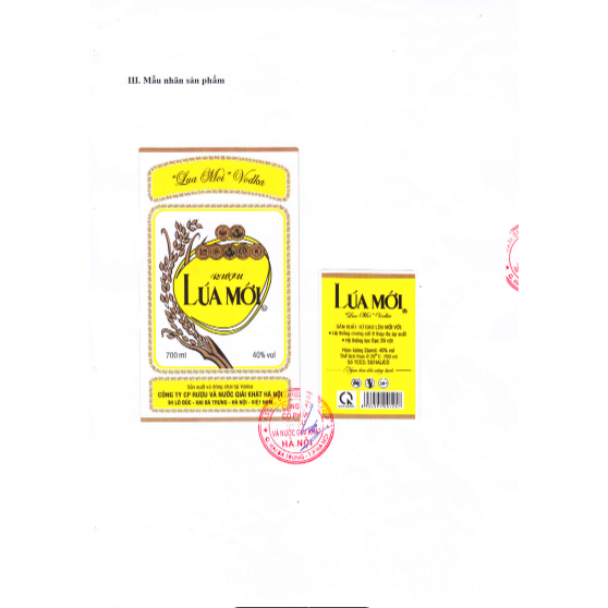 Rượu Lúa Mới HALICO nồng độ 40% chai 700ml không kèm hộp
