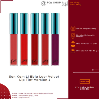 Son kem lì bbia last velvet lip tint version 1