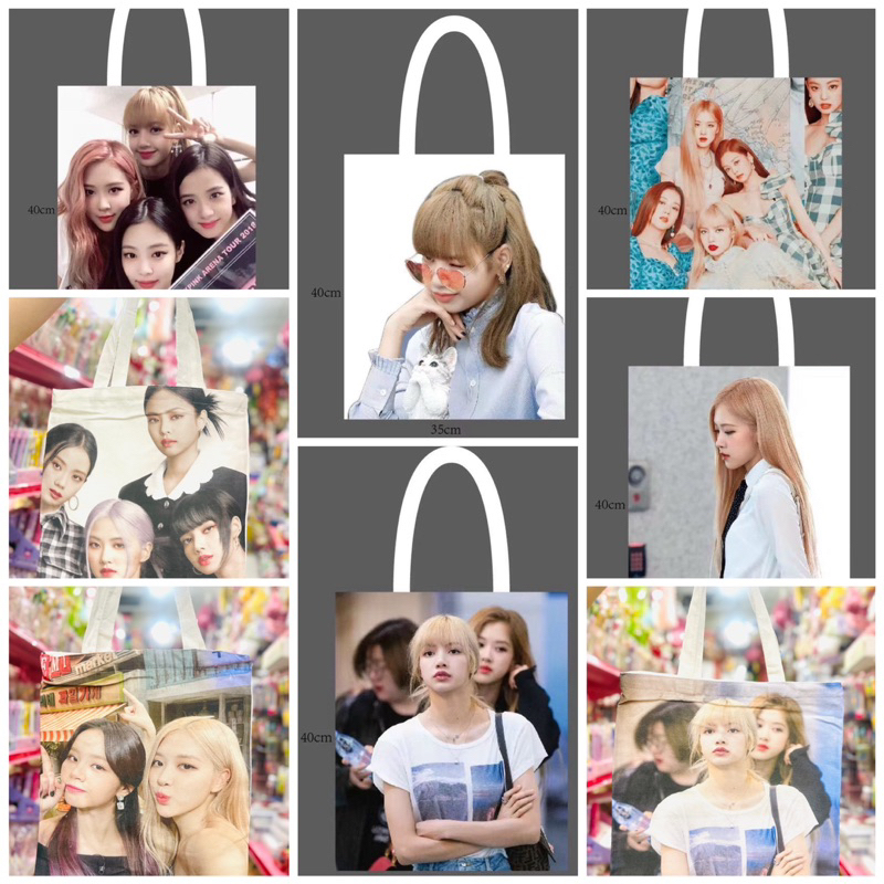 Túi Tote BlackPink Vải Canvas Xinh Xắn Tiện Lợi Đeo Đi Học Đi Làm