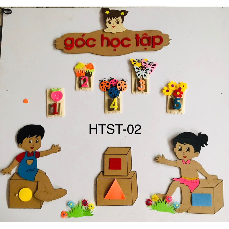 Góc Steam - Góc Học tập ST02( Steam mầm non- Hình thủ công bằng giấy bìa carton mầm non)