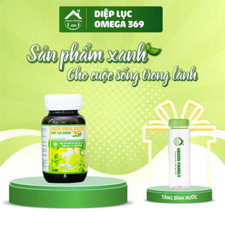 Diệp Lục Omega 369 HBC GREEN FAMILY Giảm Đau Đầu Hoa Mắt Chóng Mặt Mất Ngủ Hộp 30 Viên