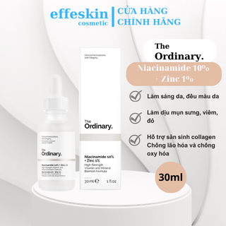 Serum The Ordinary Niacinamide 10% + Zinc 1% Giúp Cân Bằng Bã Nhờn Làm Sáng Da Thu Nhỏ Lỗ Chân Lông 30ml