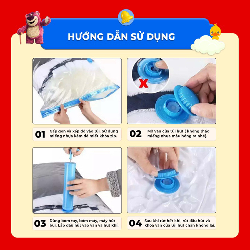 Túi hút chân không đựng quần áo, chăn gối - Đa năng, tiện dụng