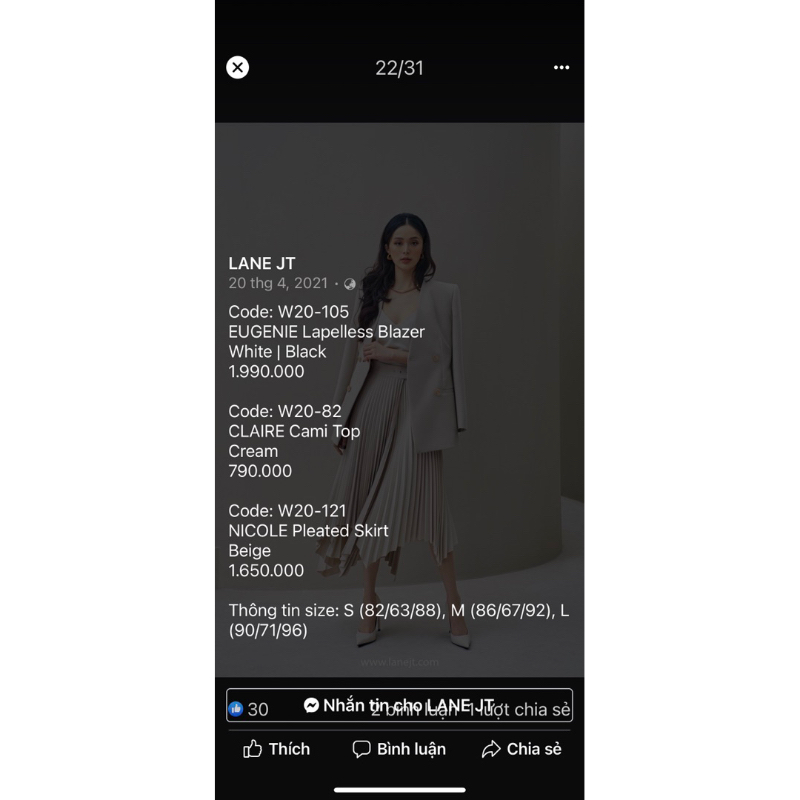 Áo SML Lane Jt Eugenie Lapelless Blazer! Chính hãng 100%! 1990K