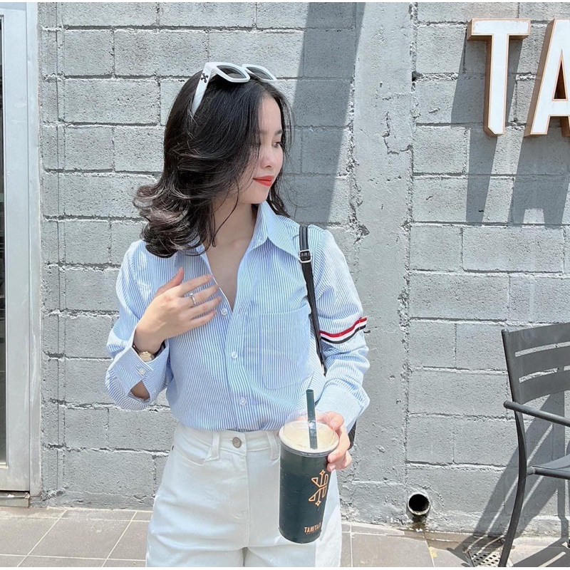 Sơmi Whoau viền tay