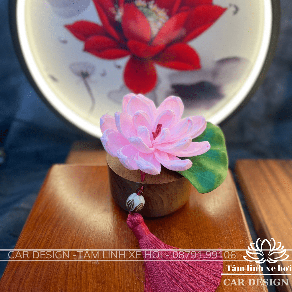 Bình Mộc Liên Hoa Trang Trí Tượng Phật - Trụ Gỗ Mộc Liên Hoa Decor Tượng Phật Tinh Dầu Thơm Cao Cấp