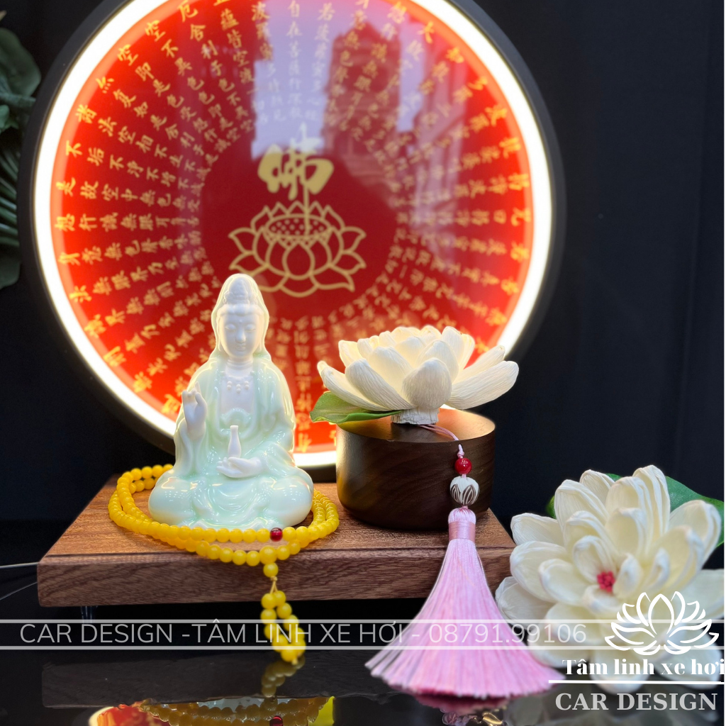 Bình Mộc Liên Hoa Trang Trí Tượng Phật - Trụ Gỗ Mộc Liên Hoa Decor Tượng Phật Tinh Dầu Thơm Cao Cấp