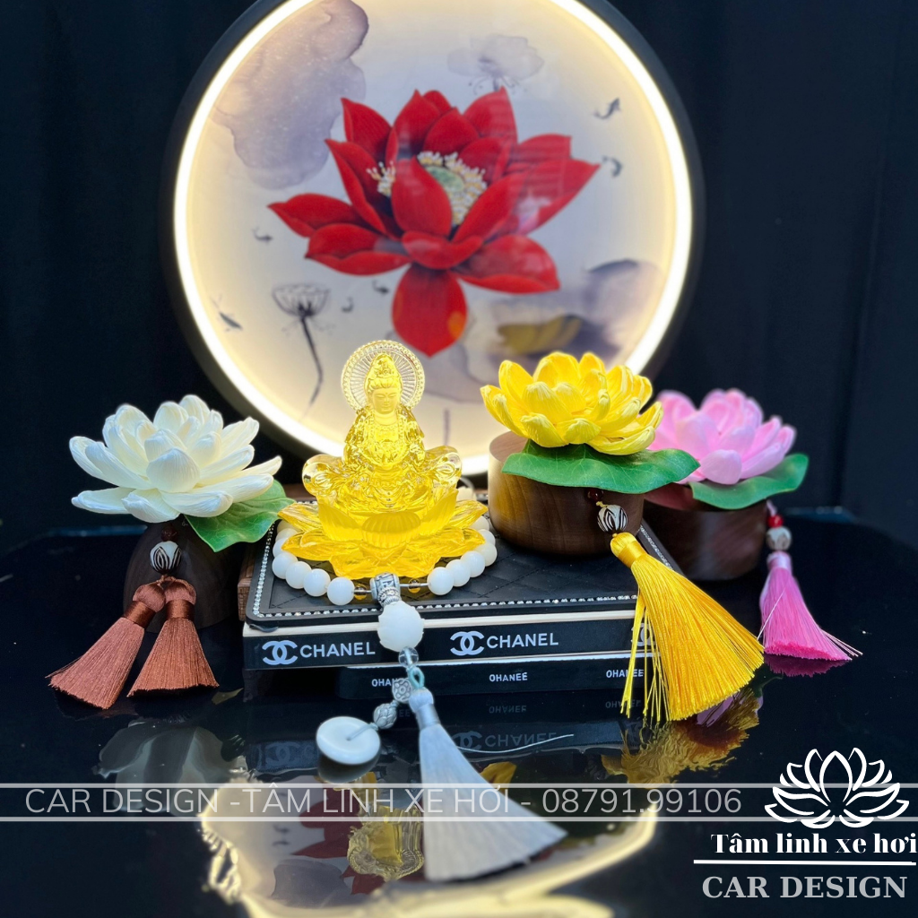 Bình Mộc Liên Hoa Trang Trí Tượng Phật - Trụ Gỗ Mộc Liên Hoa Decor Tượng Phật Tinh Dầu Thơm Cao Cấp