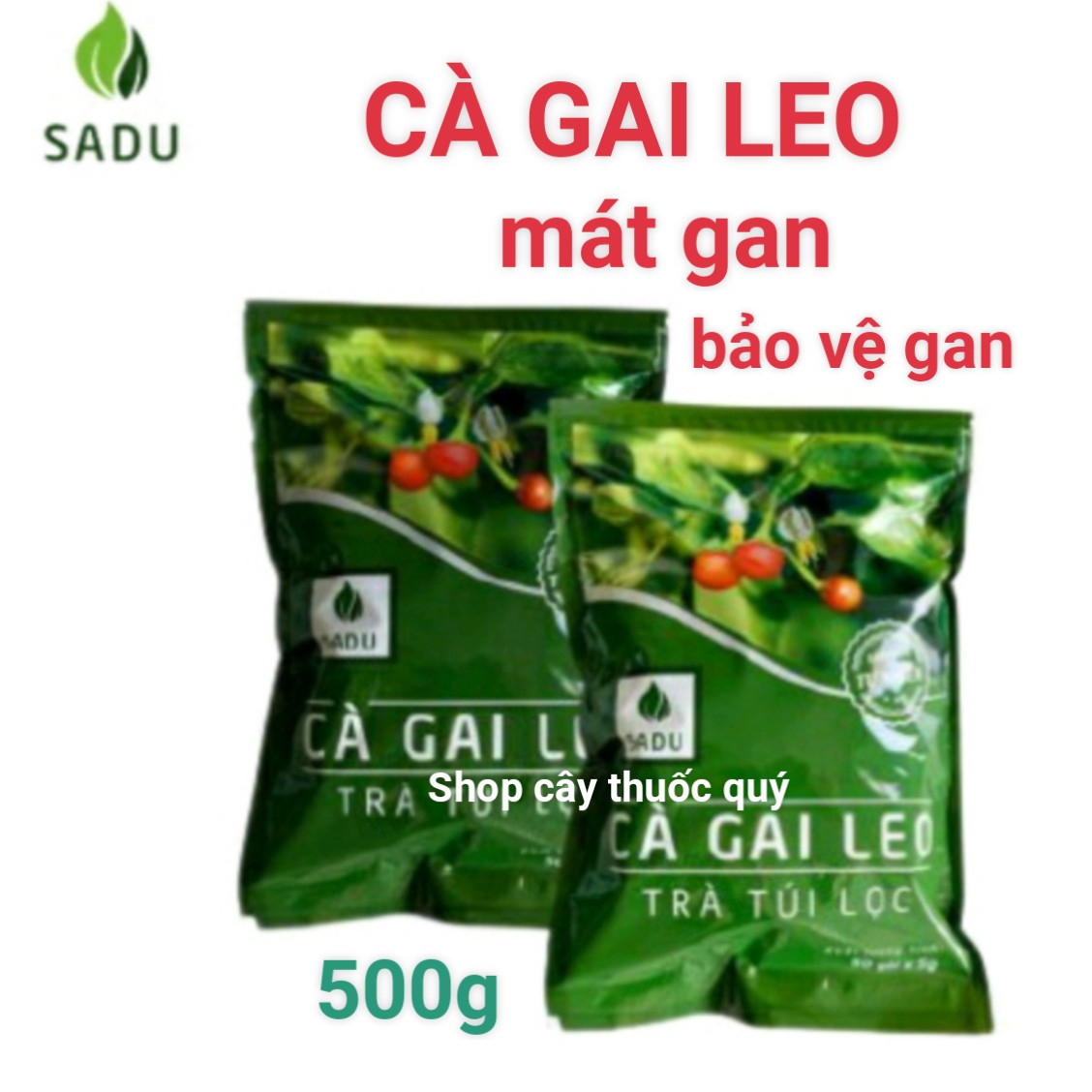 Cà gai leo túi lọc Sadu 500g (100 túi lọc) mát gan thải độc gan