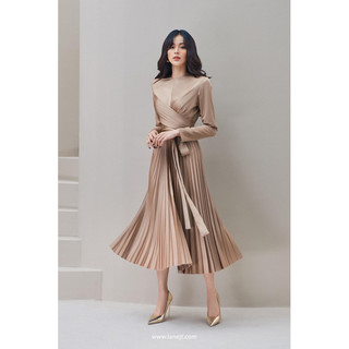Váy SML Lane Jt Charlene satin effect long slevee dress! Chính hãng 100%! 1950K
