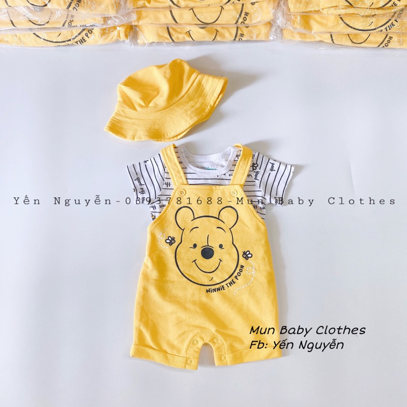 Set 3 chi tiết yếm gấu Pooh cho bé xuất dư xịn