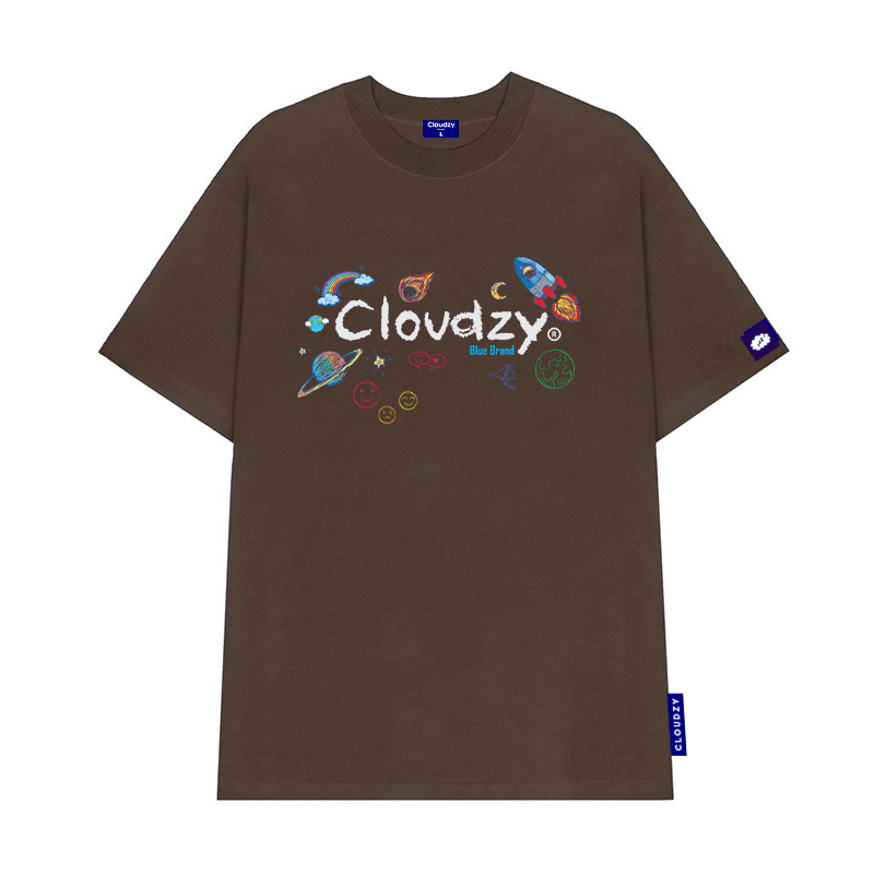 Áo phông local brand nam nữ unisex tay lỡ thun form rộng teen cổ tròn oversize cotton màu đen trắng tee CLOUDZY CRAYON