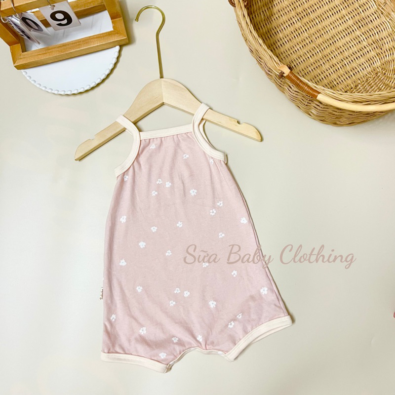 Body đùi 2 dây cho bé gái cotton Hàn mềm mịn