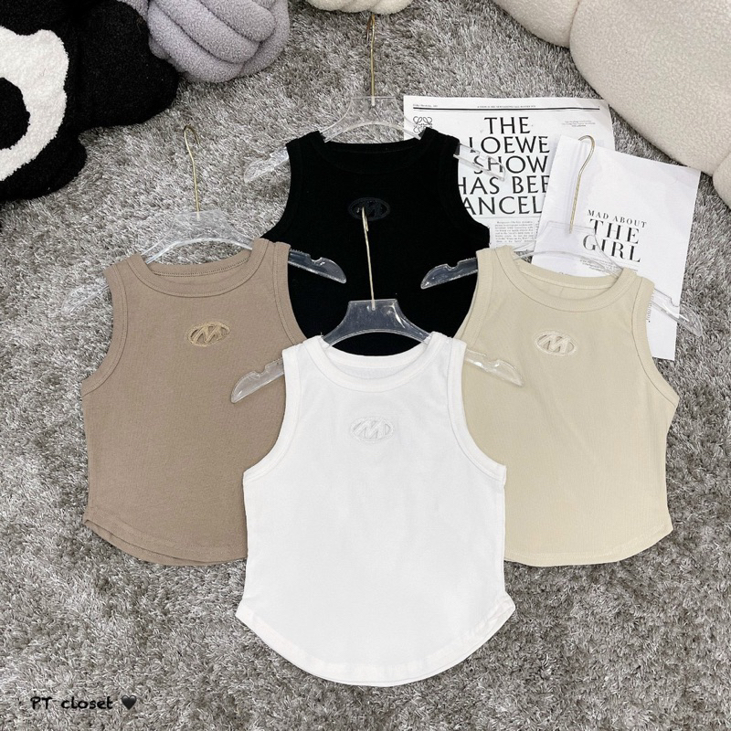 Set Combo 4 Áo 3 Lỗ Thêu Cắt Laze Chất Tăm Co Dãn Thoải Mái, Áo Nữ Dáng Ôm Body