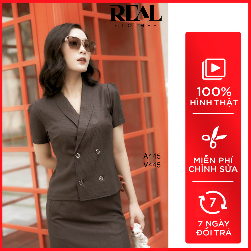 Áo Kiểu Nữ Emma Zigzag Nâu_REAL